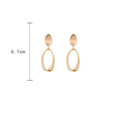 Oval matte hollow earrings -E733G